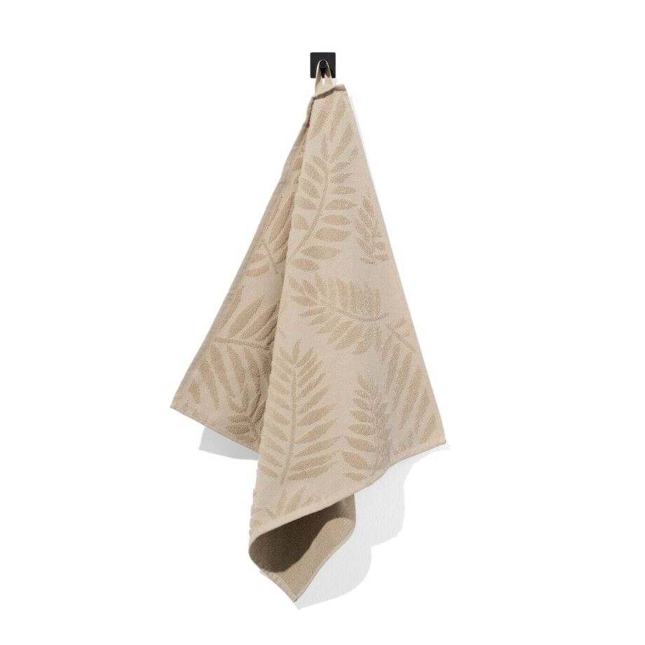 HEMA HEMA Keukendoek 50x50 Katoen Bladeren Zand (zand) HEMA HEMA Keukendoek 50x50 Katoen Bladeren Zand (zand) afbeelding 1