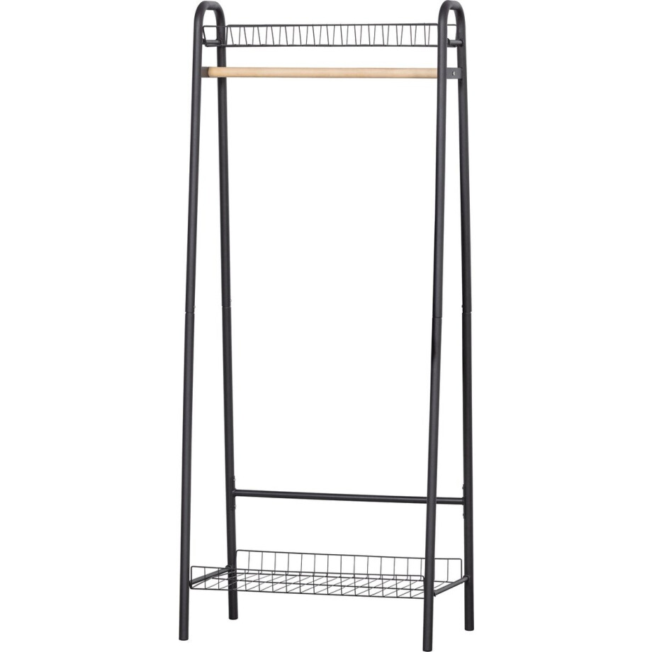 WOOOD Jovi Kledingrek - Metaal - Zwart - 167x70x41 afbeelding 1