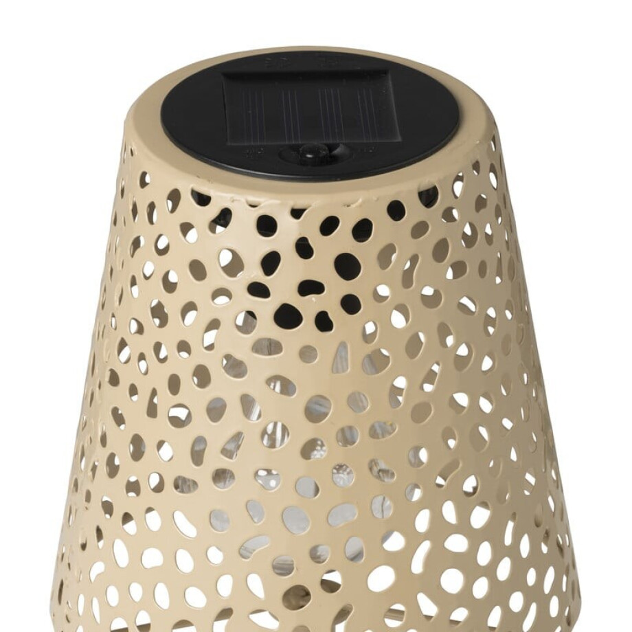 Solar tuinlamp op voet - beige - ø13x28 cm afbeelding 