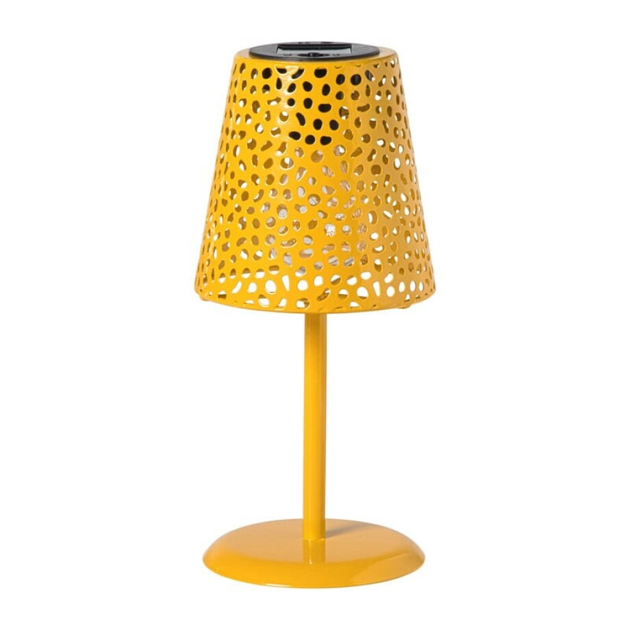 Solar tuinlamp op voet - geel - ø13x28 cm afbeelding 