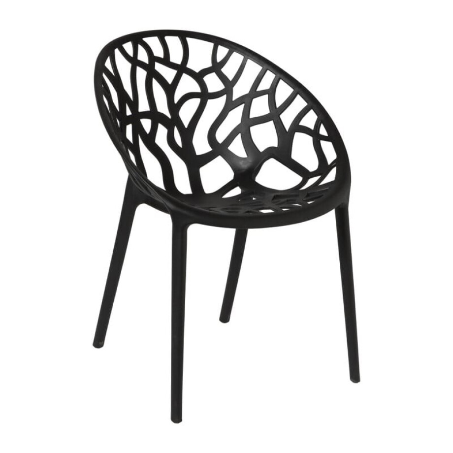 Stapelbare tuinstoel Palma - zwart - 78.5x58x59.5 cm afbeelding 