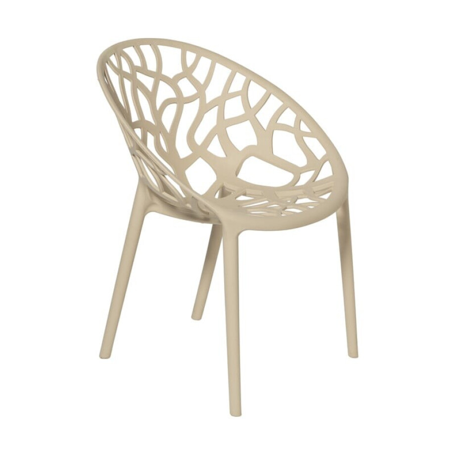 Stapelbare tuinstoel Palma - beige - 78.5x59.5x58 cm afbeelding 