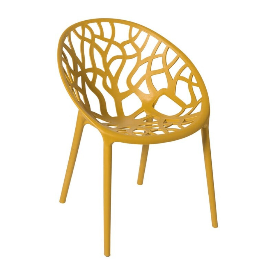 Stapelbare tuinstoel Palma - geel - 78.5x58x59.5 cm Stapelbare tuinstoel Palma - geel - 78.5x58x59.5 cm afbeelding