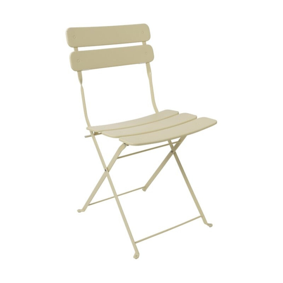 Inklapbare bistrostoel Kos - beige - 84x48x42 cm Inklapbare bistrostoel Kos - beige - 84x48x42 cm afbeelding