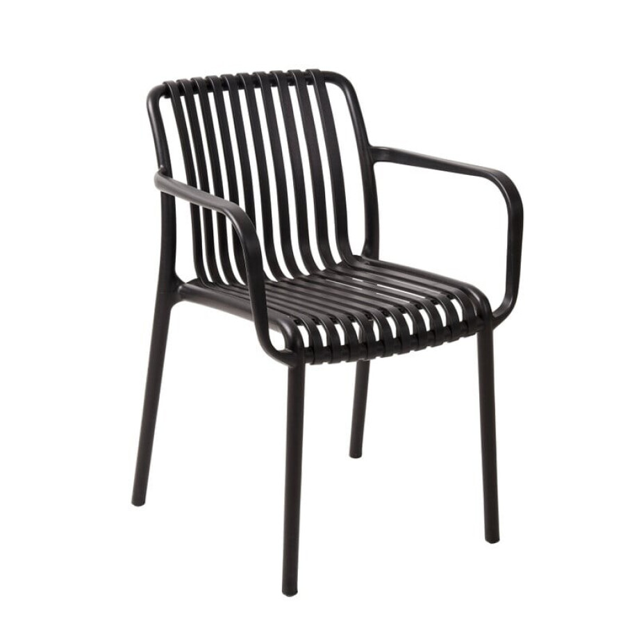 Stapelbare tuinstoel Lea - zwart - 80x58x55 cm afbeelding 