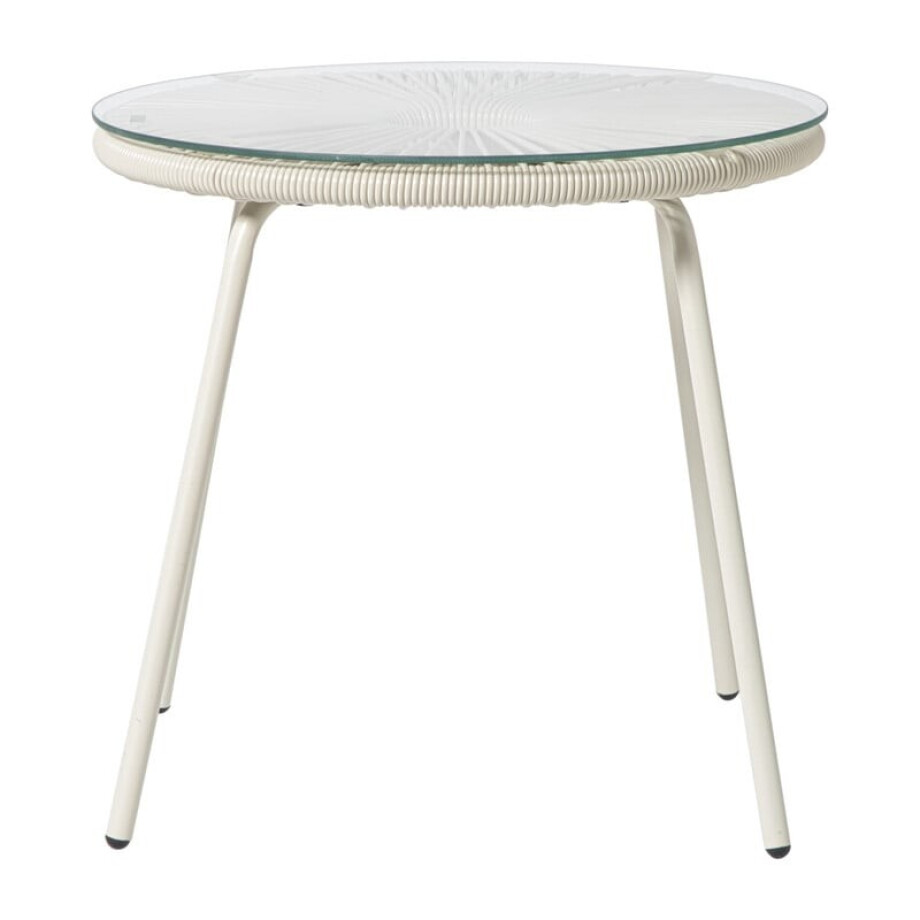 Tuintafel Hawaii - wit/transparant - ø45x42 cm afbeelding 
