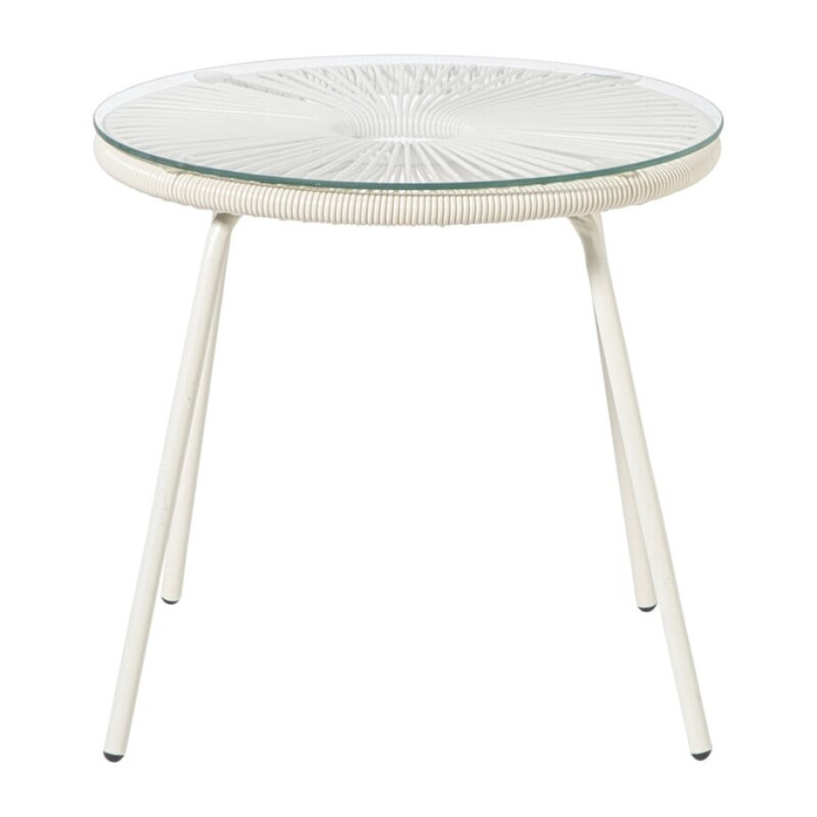 Tuintafel Hawaii - beige/transparant - ø45x42 cm afbeelding 