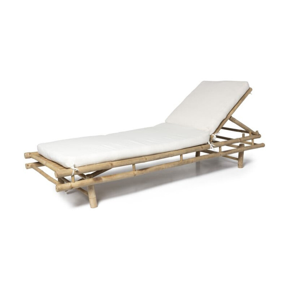 Ligbed met kussen - bamboe - naturel - 30x70x200 cm Ligbed met kussen - bamboe - naturel - 30x70x200 cm afbeelding