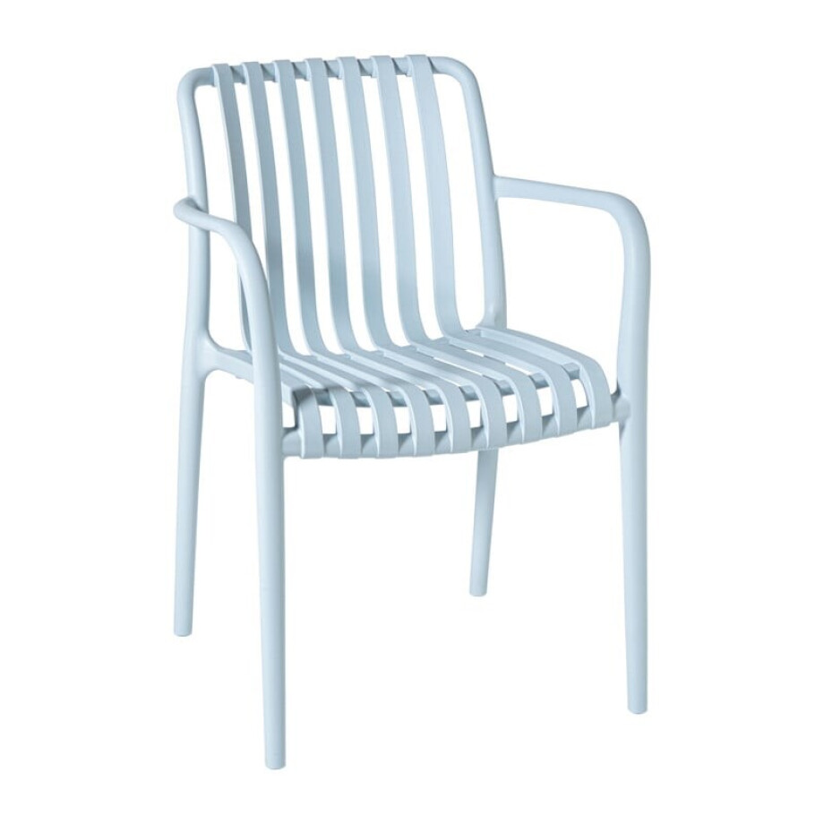 Tuinstoel Lea met armleuning - blauw - 80.5x58x55 cm afbeelding 