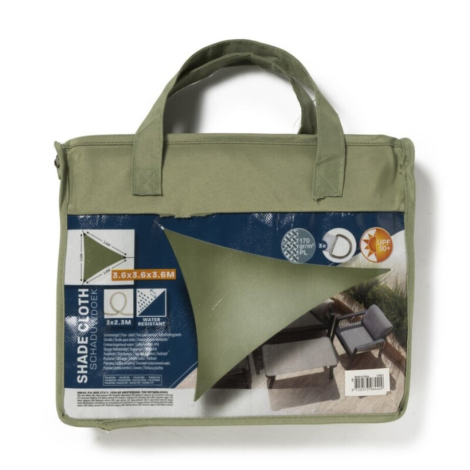 Schaduwdoek driehoek - groen - 360x360x360 cm afbeelding 