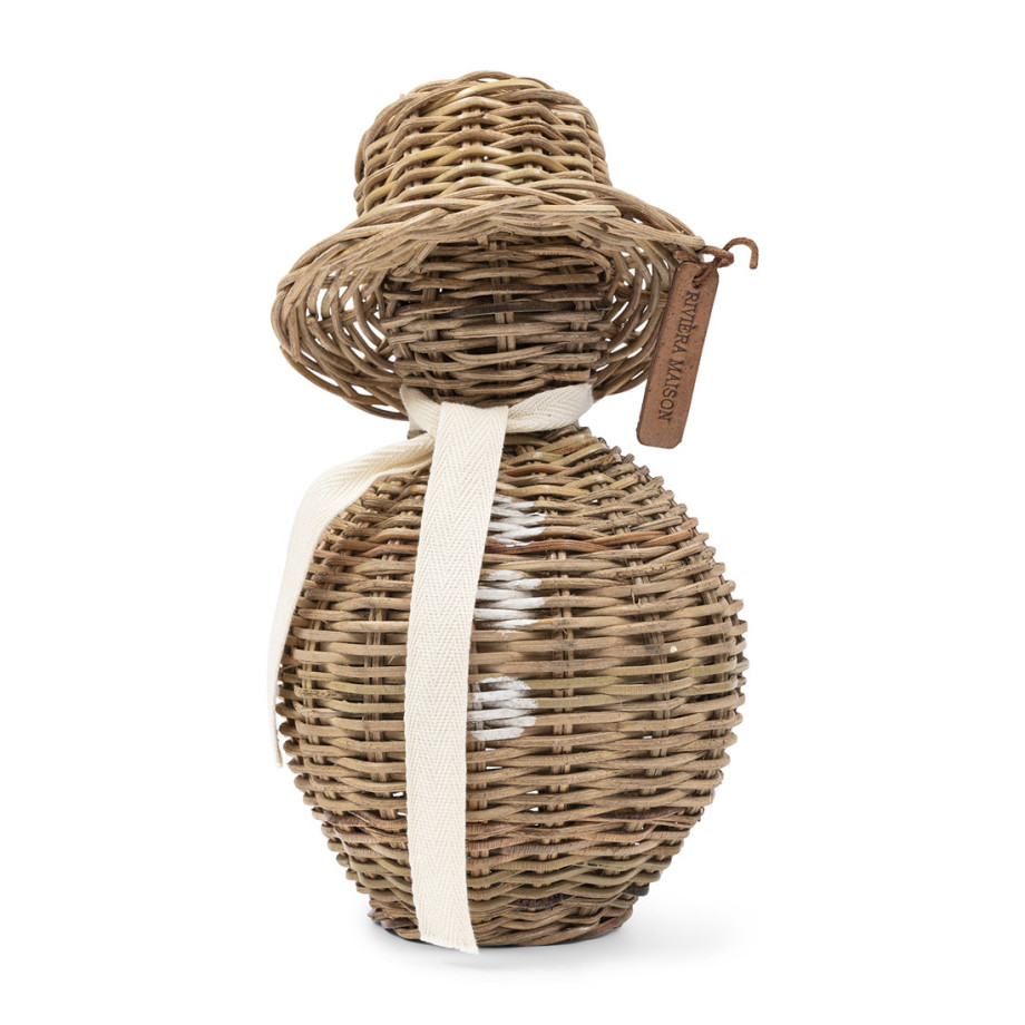 Decoratiebeeldje Rustic Rattan Snowman afbeelding 1