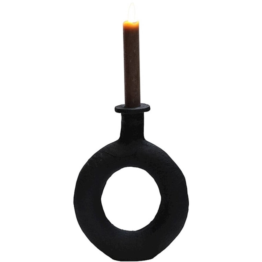 Kandelaar Rocha | Small | Zwart | L16 x B4 x H21 cm Kandelaar Rocha | Small | Zwart | L16 x B4 x H21 cm afbeelding 1