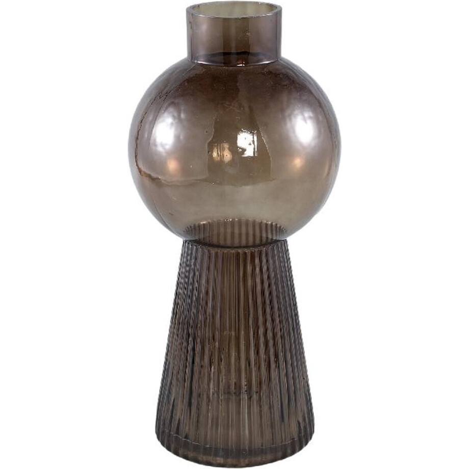 PTMD Ricca Vaas - 19 x 19 x 40 cm - Glas - Bruin afbeelding 1