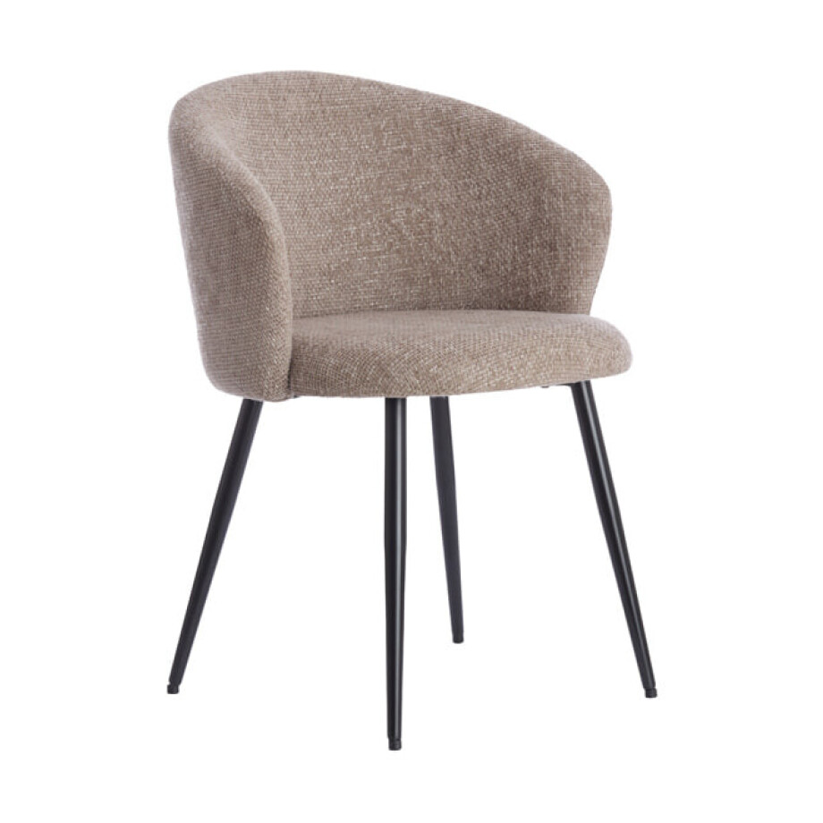 Light & Living Eetkamerstoel 'Radaja' Chenille, kleur Taupe afbeelding 1