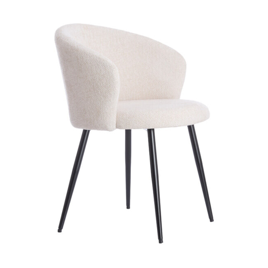 Light & Living Eetkamerstoel 'Radaja' Chenille, kleur Crème afbeelding 1