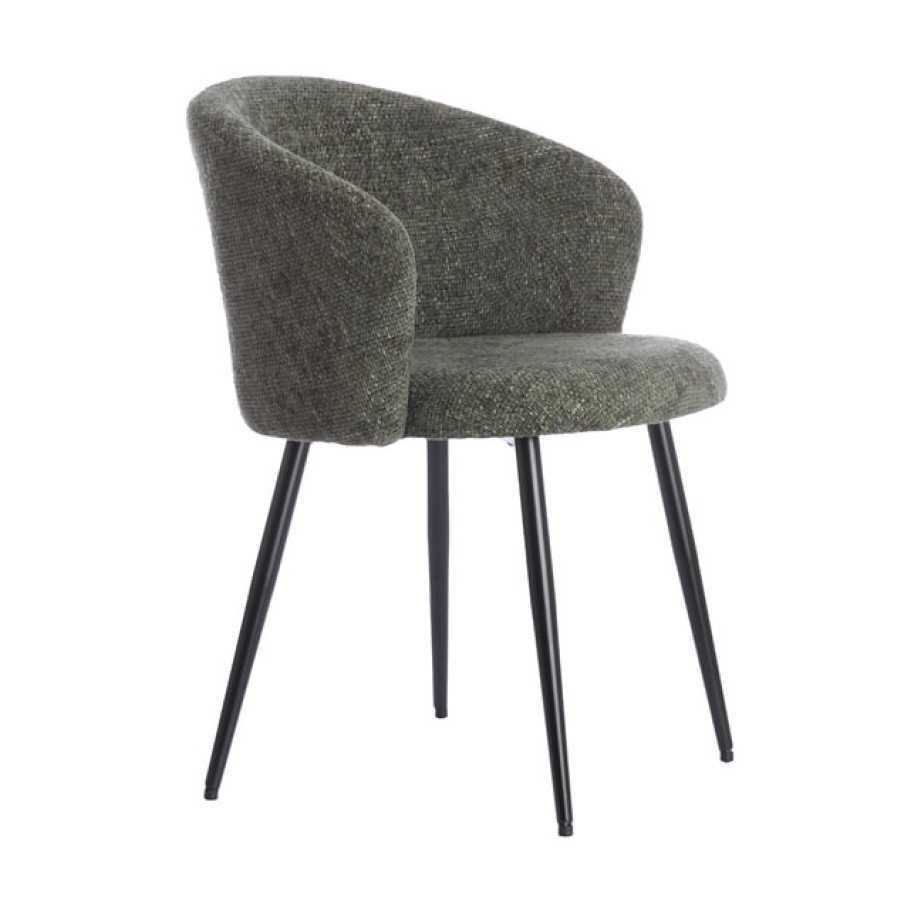 Light & Living Eetkamerstoel 'Radaja' Chenille, kleur Donkergroen afbeelding 1