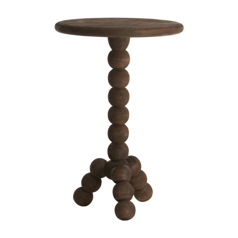Light & Living Ronde Bijzettafel 'Veglio' Mangohout, kleur Donkerbruin Light & Living Ronde Bijzettafel 'Veglio' Mangohout, kleur Donkerbruin afbeelding 1