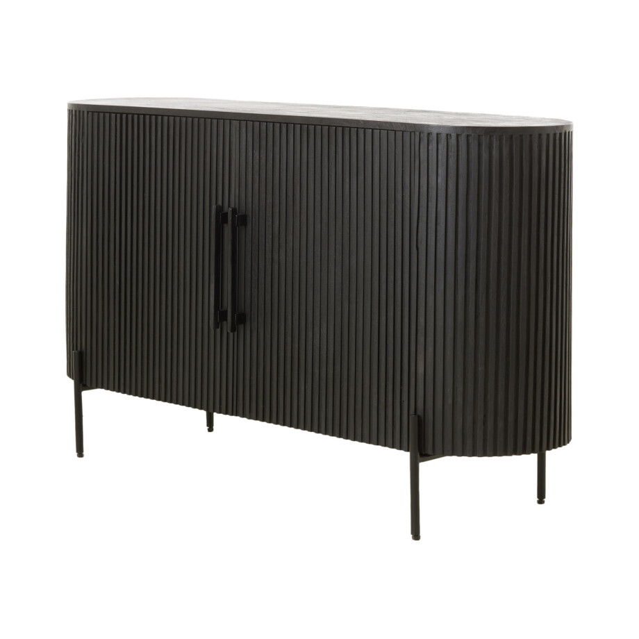 Light & Living Dressoir 'Dumosi' Mangohout, 140cm, kleur Zwart afbeelding 1