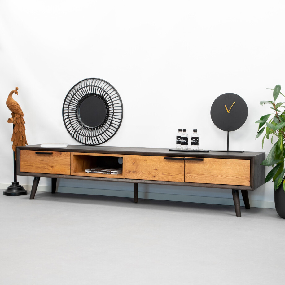 Tower Living Tv-meubel 'Bresso' Eiken, 200 cm Tower Living Tv-meubel 'Bresso' Eiken, 200 cm afbeelding 1