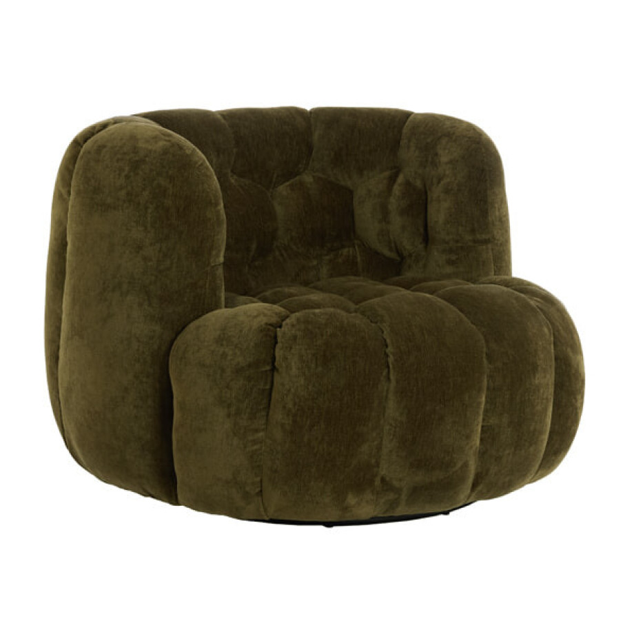 Light & Living Fauteuil 'Amara' Velvet, kleur Olijfgroen afbeelding 1