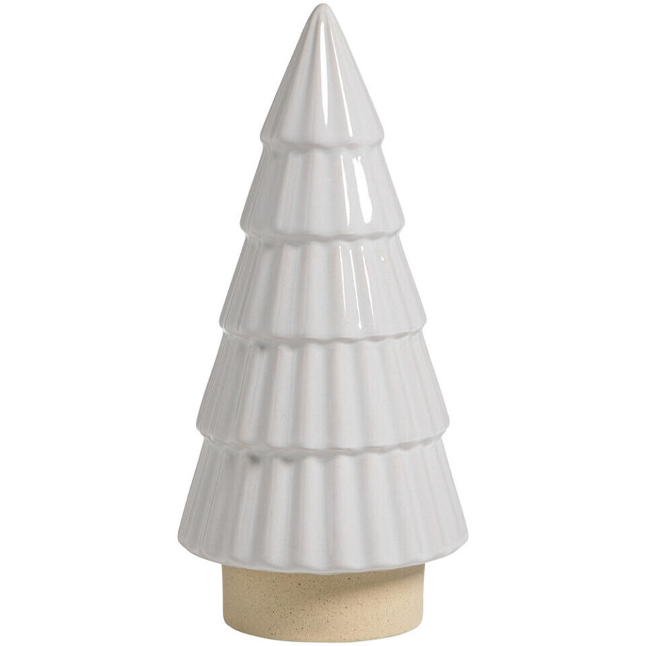 Leen Bakker - Beeld Kerstboom 25xØ12 Cm - Keramiek - Wit afbeelding 1