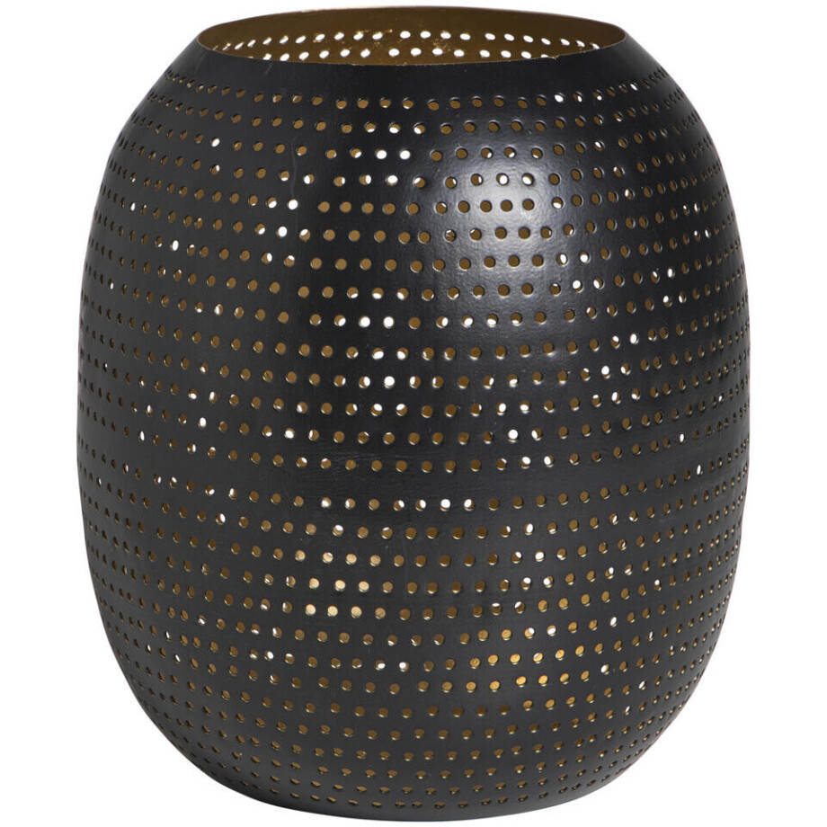 Leen Bakker - Theelichthouder Noelle - 18xØ16 Cm - Metaal - Zwart Leen Bakker - Theelichthouder Noelle - 18xØ16 Cm - Metaal - Zwart afbeelding 1