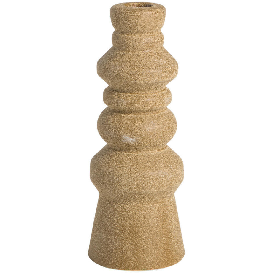 15% korting - Leen Bakker - Kandelaar Malmo - 21xØ8 Cm - Keramiek - Bruin afbeelding 1