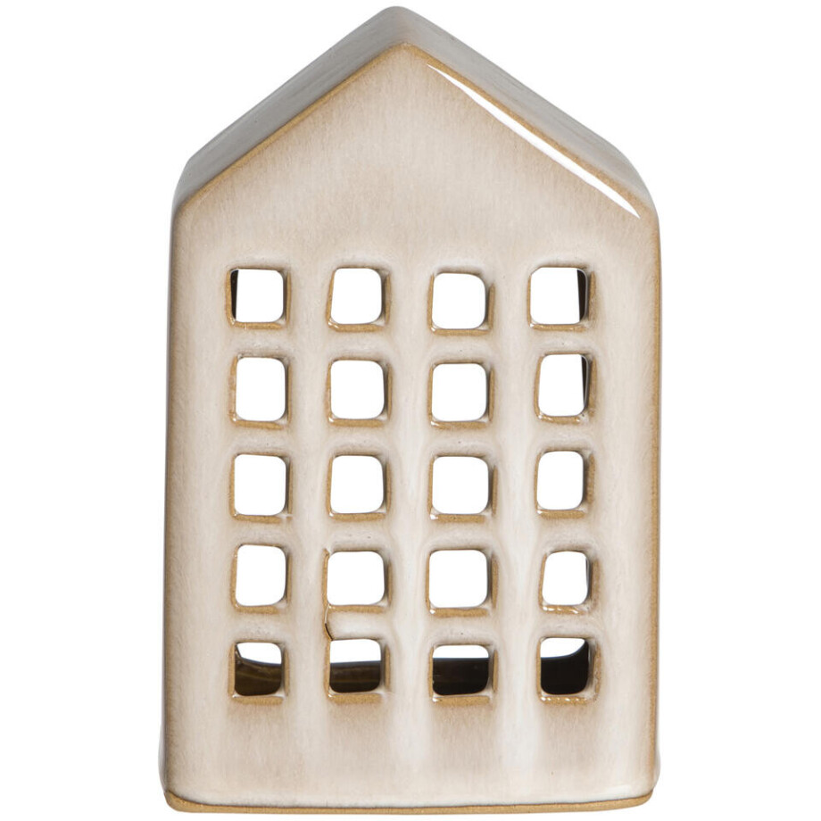 Leen Bakker - Theelichthouder Huis - 11,5x9,5x7,5 Cm - Keramiek - Beige - 7.5x9.5x11.5 Cm Leen Bakker - Theelichthouder Huis - 11,5x9,5x7,5 Cm - Keramiek - Beige - 7.5x9.5x11.5 Cm afbeelding 1