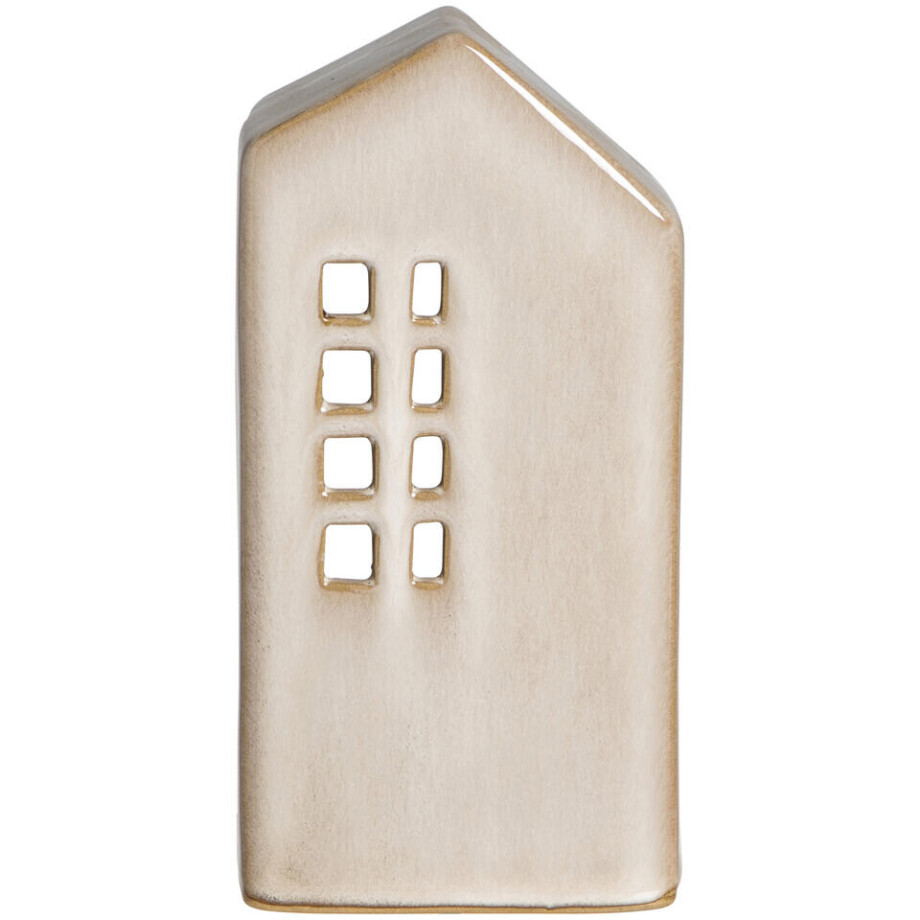 Leen Bakker - Theelichthouder Huis - 14x11x7,5 Cm - Keramiek - Beige - 7.5x11x14 Cm Leen Bakker - Theelichthouder Huis - 14x11x7,5 Cm - Keramiek - Beige - 7.5x11x14 Cm afbeelding 1