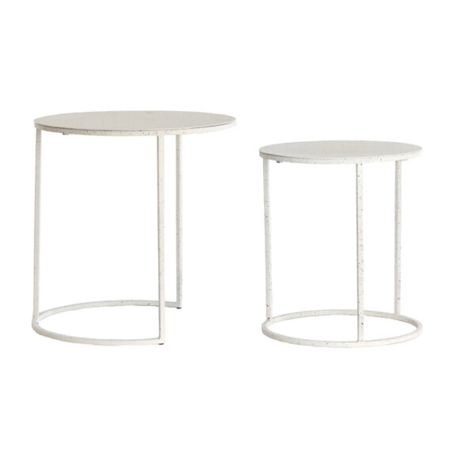 Light & Living Bijzettafel 'Sadar' Set van 2 stuks, kleur Wit/Lichtgrijs Light & Living Bijzettafel 'Sadar' Set van 2 stuks, kleur Wit/Lichtgrijs afbeelding 1