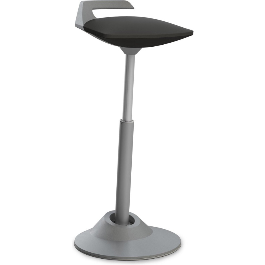 Aeris Muvman High sta-kruk (model 2021) - grijs - gasveer - zithoogte 60-93 cm - kunstleren zwarte zitting (model 2021) Aeris Muvman High sta-kruk (model 2021) - grijs - gasveer - zithoogte 60-93 cm - kunstleren zwarte zitting (model 2021) afbeelding 1