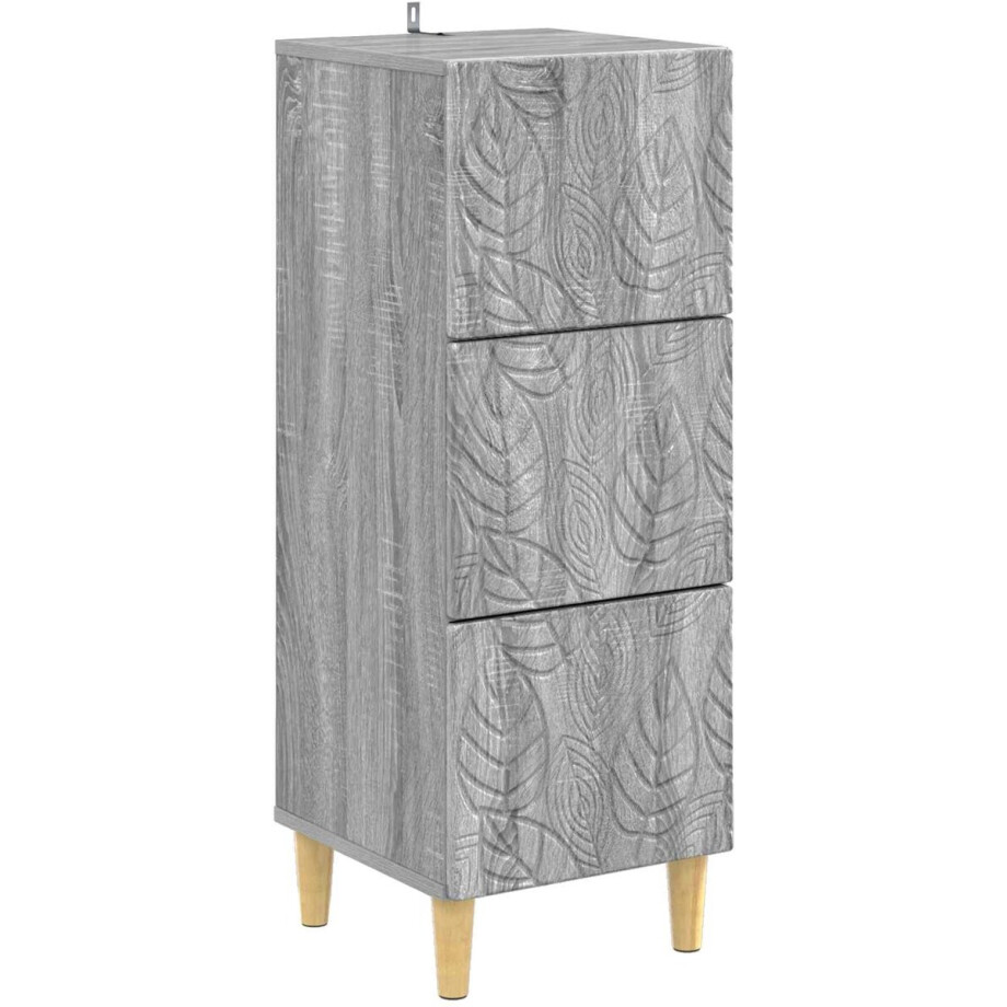 vidaXL - Ladekast - Grijs - Sonoma - 33 - x - 34,5 - x - 90 - cm - Bewerkt - hout vidaXL - Ladekast - Grijs - Sonoma - 33 - x - 34,5 - x - 90 - cm - Bewerkt - hout afbeelding 1