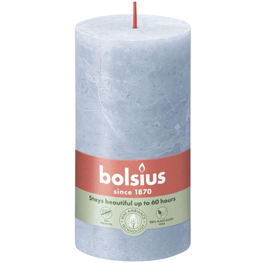 Bolsius Stompkaars 13 cm / Ø7 cm Rustiek Sky Blue Bolsius Stompkaars 13 cm / Ø7 cm Rustiek Sky Blue afbeelding 1