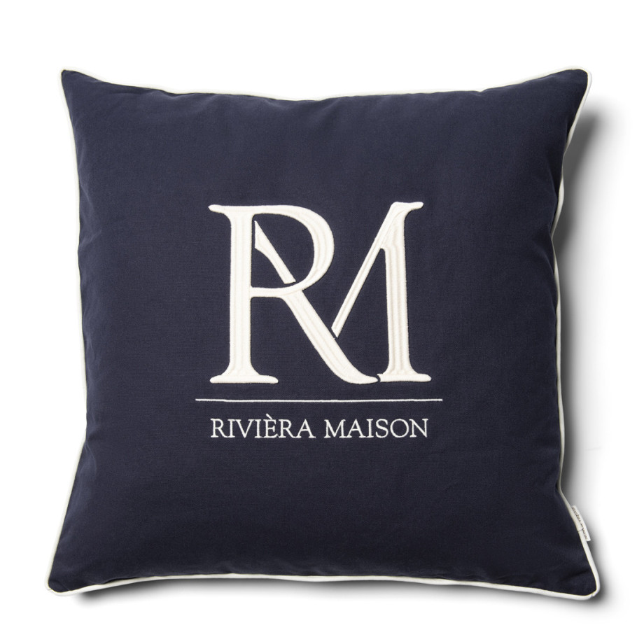 Kussenhoes RM Monogram, blauw, 60x60 afbeelding 1