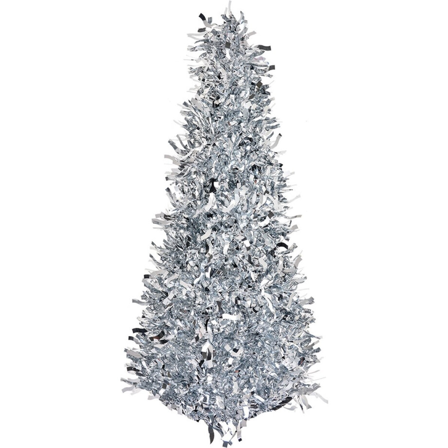 Clayre & Eef Kerstdecoratie Kerstboom Ø 16x38 cm Zilverkleurig Kunststof Clayre & Eef Kerstdecoratie Kerstboom Ø 16x38 cm Zilverkleurig Kunststof afbeelding 1