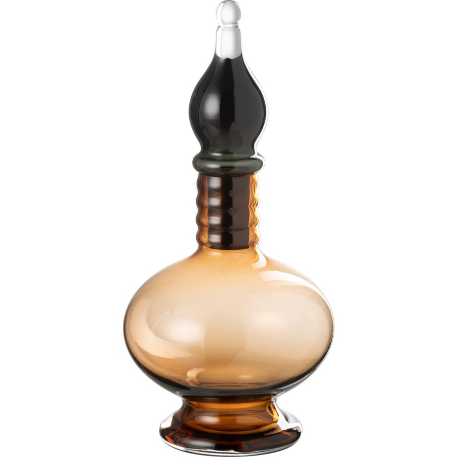 J-Line vaas + stop flesje Joey - glas - bruin - small J-Line vaas + stop flesje Joey - glas - bruin - small afbeelding 1