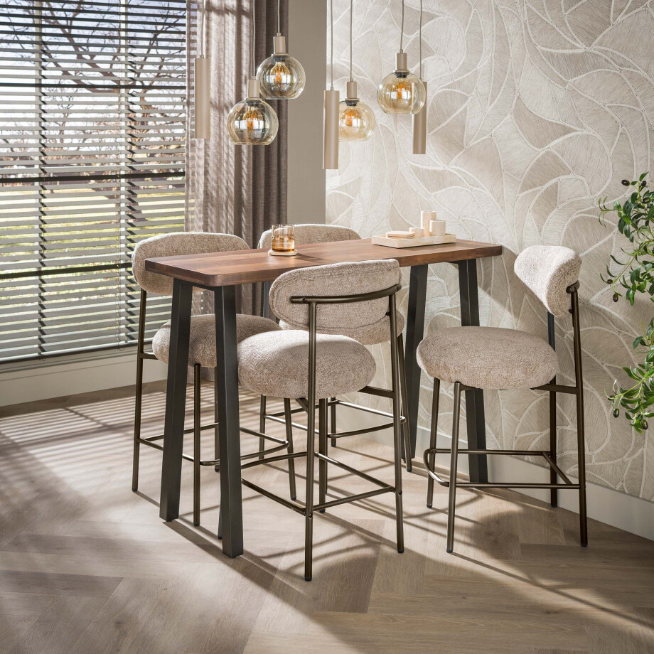 Bartafel Edge Pure 130 cm Massief acacia bruin afbeelding 1