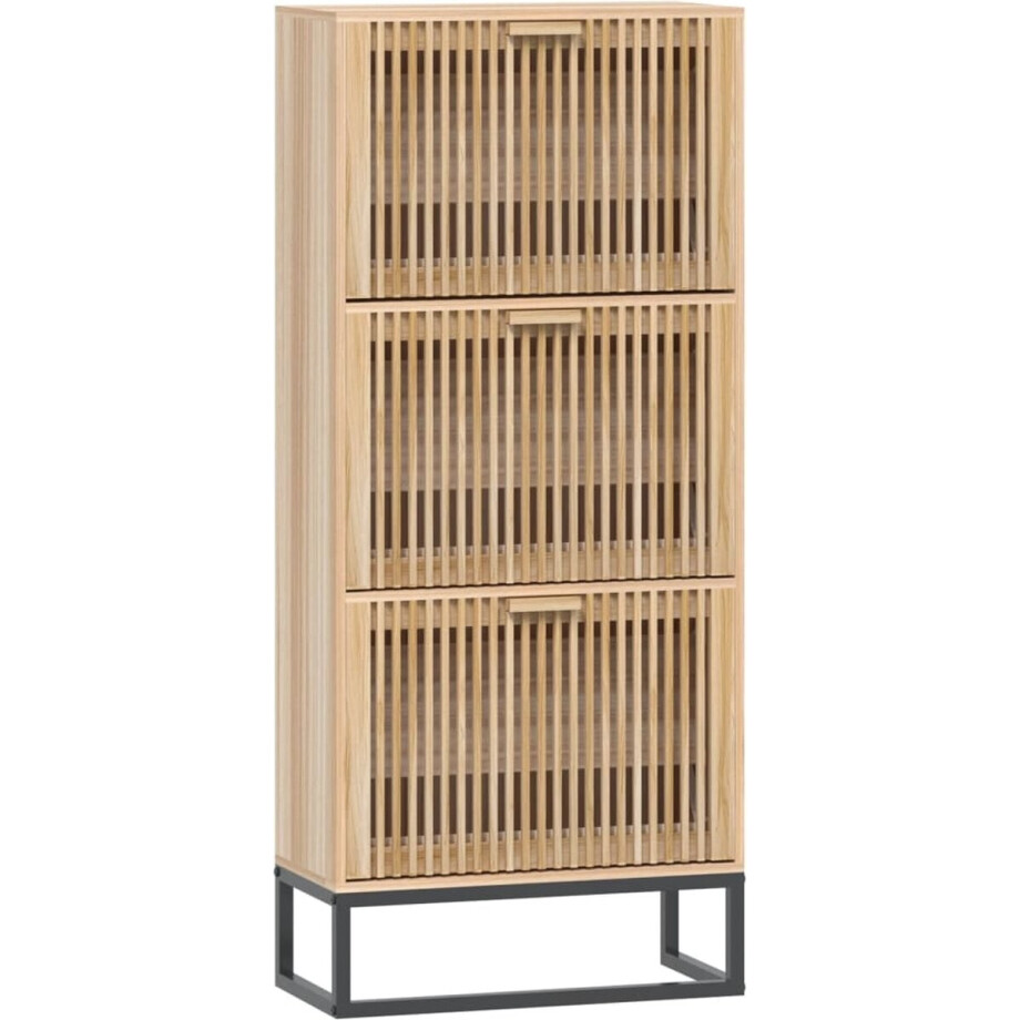 vidaXL - Schoenenkast - 52x25x120 - cm - bewerkt - hout vidaXL - Schoenenkast - 52x25x120 - cm - bewerkt - hout afbeelding 1