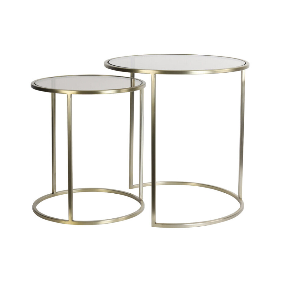 Light & Living Bijzettafel 'Duarte' Set van 2 stuks, kleur Goud/Lichtbruin Light & Living Bijzettafel 'Duarte' Set van 2 stuks, kleur Goud/Lichtbruin afbeelding 1