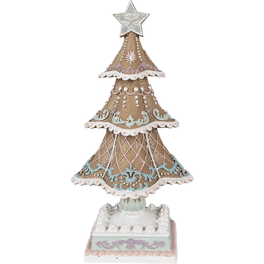 Clayre & Eef Kerstdecoratie Kerstboom 25 cm Bruin Polyresin afbeelding 1