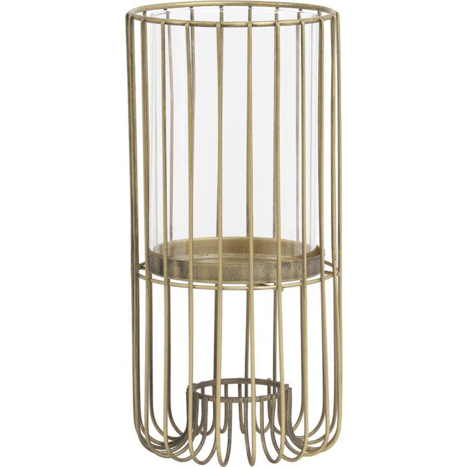 Windlicht Ø12,5x26 cm BRISLA goud Windlicht Ø12,5x26 cm BRISLA goud afbeelding 1