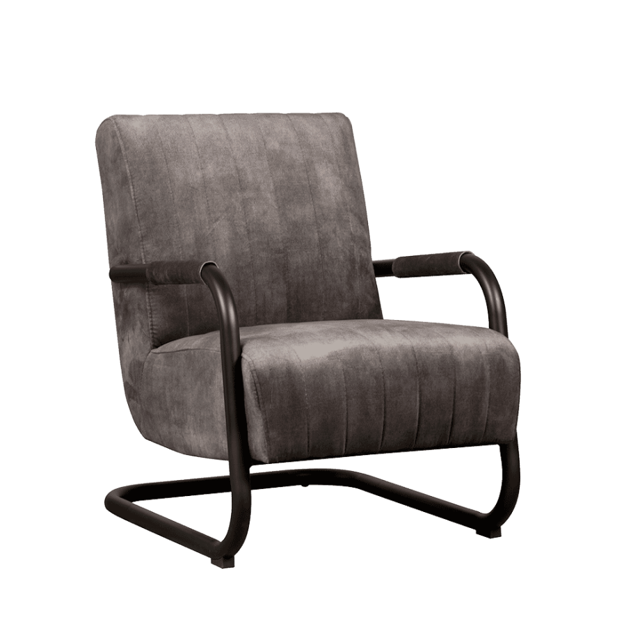 Sohome Fauteuil 'Raisa' Velvet, kleur Antraciet afbeelding 1
