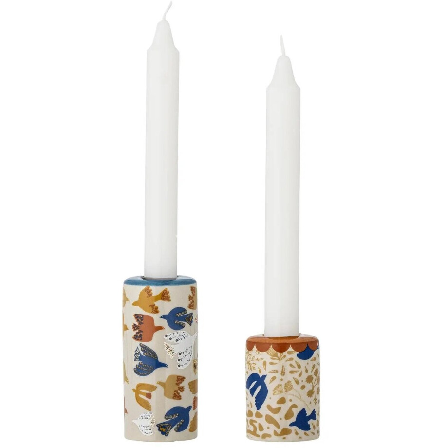 Bloomingville – Kandelaar aardewerk bruin Anniversary – 5 x 10,5 x 5 cm afbeelding 1