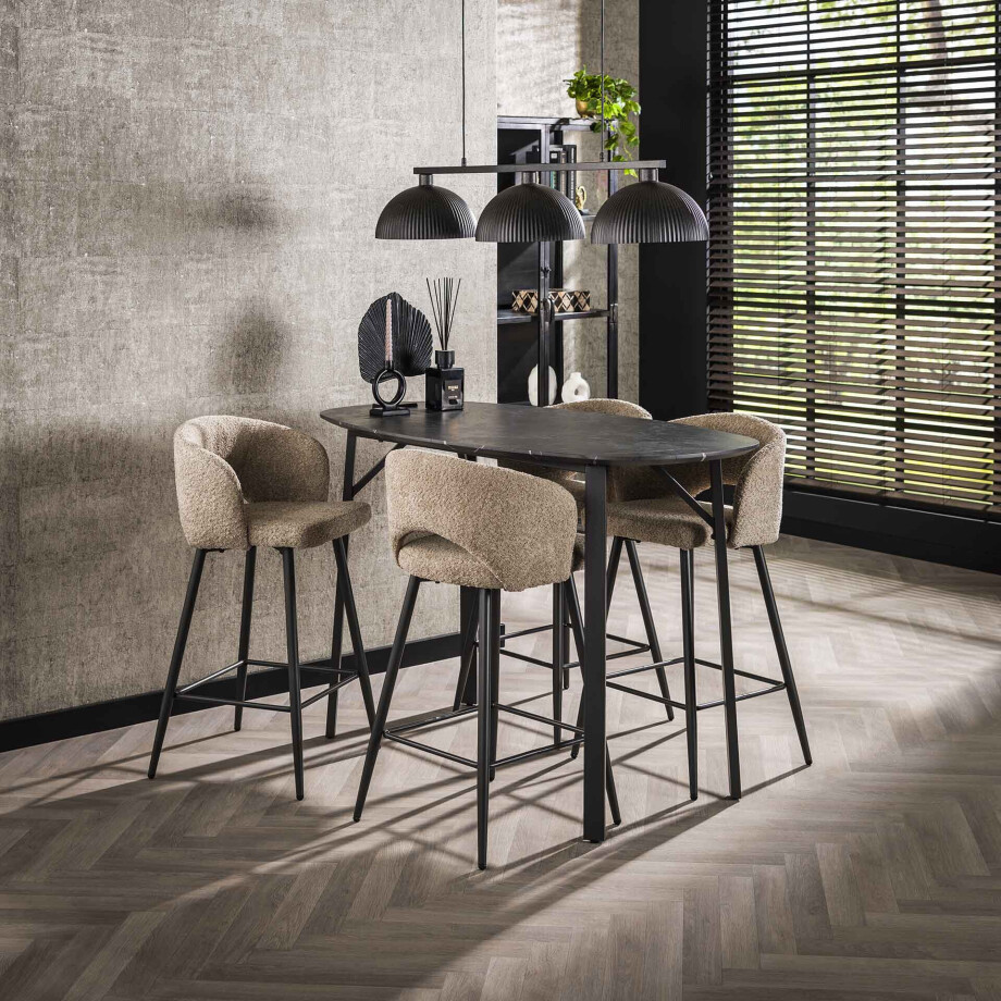 LifestyleFurn Deens Ovale Bartafel 'Debora' Keramiek look, 140 x 75cm afbeelding 1