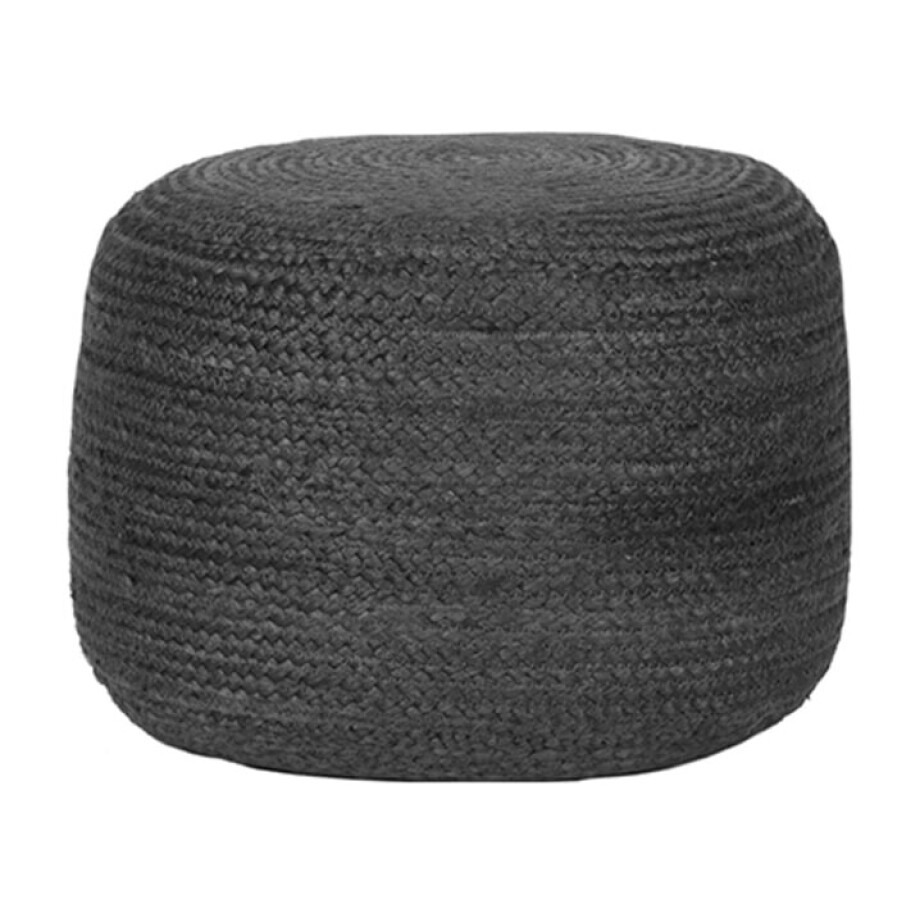 LABEL51 Poef 'Jute' kleur Antraciet afbeelding 1