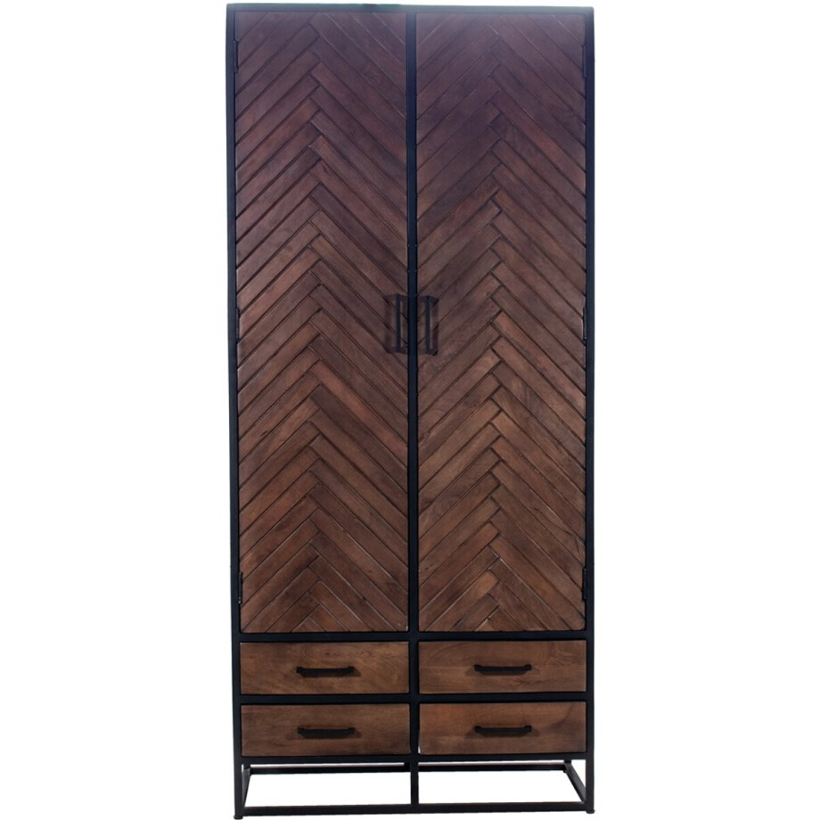 Giga Meubel Wandkast Isa - Bruin Hout - 90x40x200cm Giga Meubel Wandkast Isa - Bruin Hout - 90x40x200cm afbeelding 1