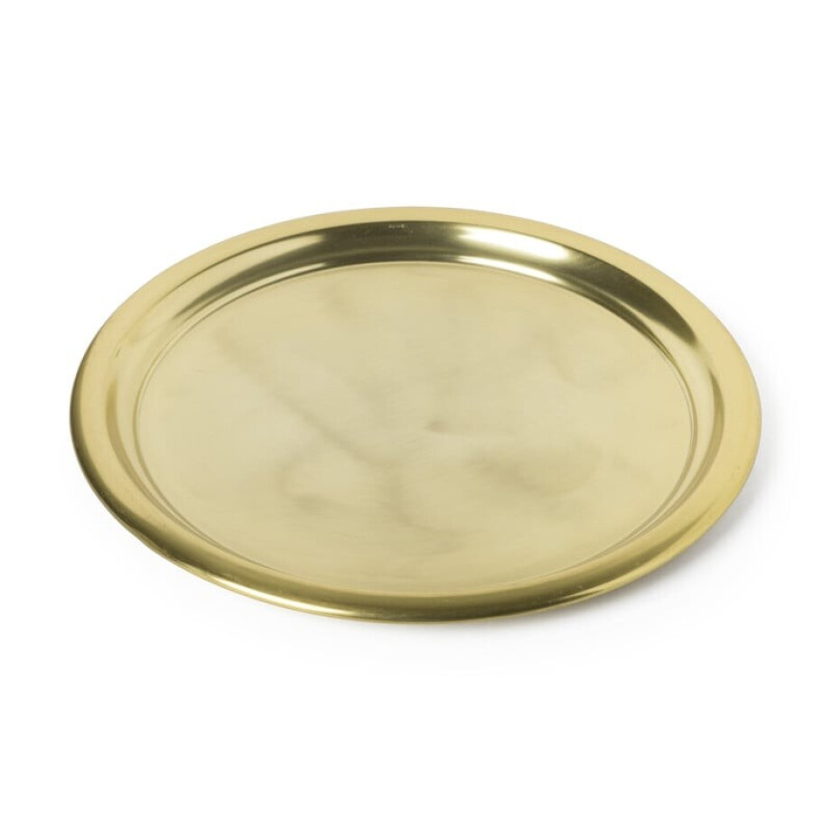 Dienblad goud - aluminium - ø38 cm afbeelding 