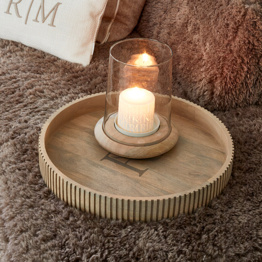 Rivièra Maison Rond Dienblad 'Anglès' Mangohout, 50cm Rivièra Maison Rond Dienblad 'Anglès' Mangohout, 50cm afbeelding 1