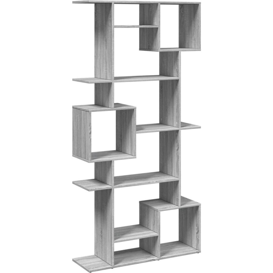 vidaXL - Boekenkast - 92x29x188 - cm - bewerkt - hout - grijs - sonoma - eikenkleurig vidaXL - Boekenkast - 92x29x188 - cm - bewerkt - hout - grijs - sonoma - eikenkleurig afbeelding 1