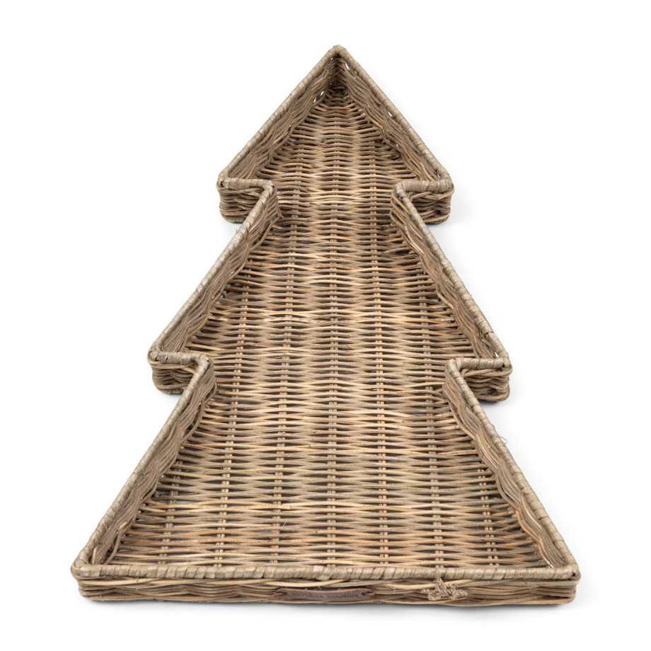 Rattan Dienblad Xmas Tree afbeelding 1